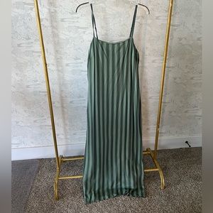 Sage striped maxi dress. New with tags. Size Large
